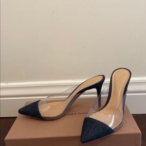 Gianvito Rossi Denim Mules/Slides US 8.5